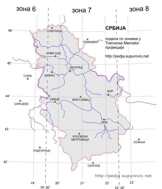 mapa srbije i crne gore. karata Srbije i Crne Gore
